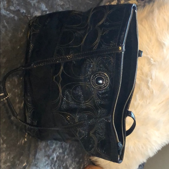 Coach purse small shiny black leather - Picture 2 of 4